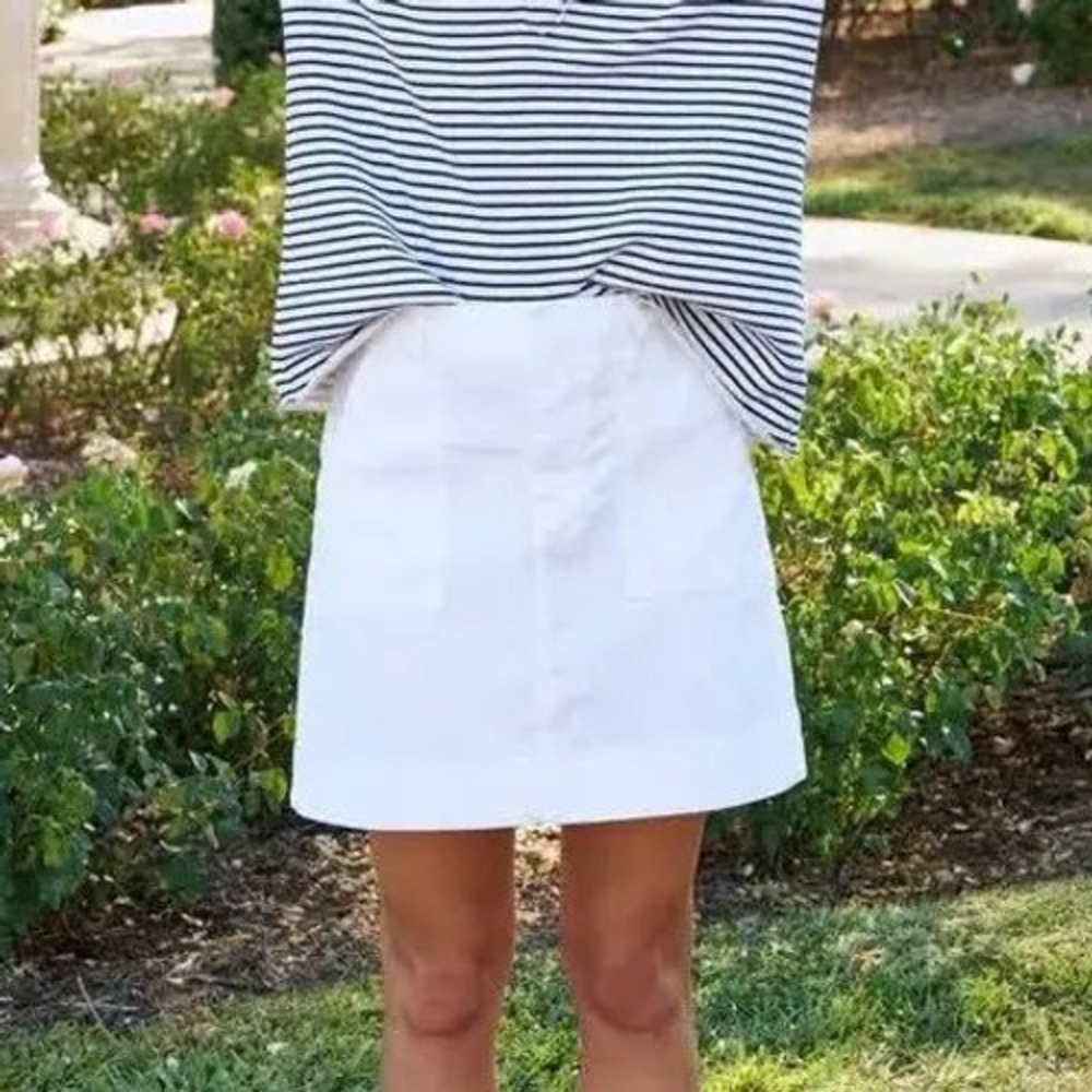 Ruby Rd. Skort Womens 16 White Excellent Stretch Cotton Blend Twill Pockets